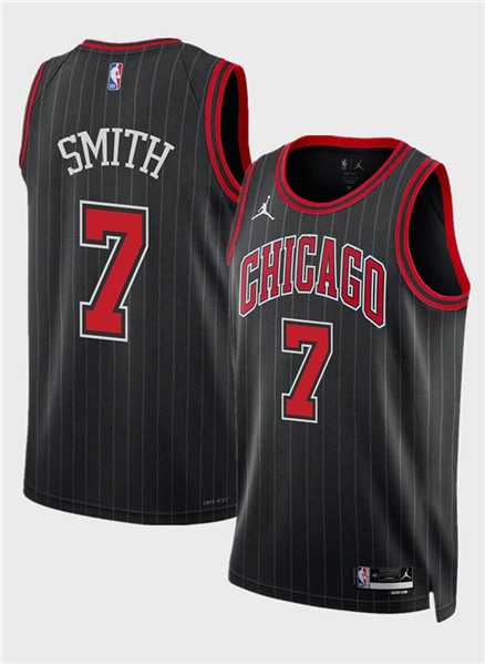 Mens Chicago Bulls #7 Jalen Smith Black 2024 Draft Statement Edition Stitched Basketball Jersey Dzhi->chicago bulls->NBA Jersey